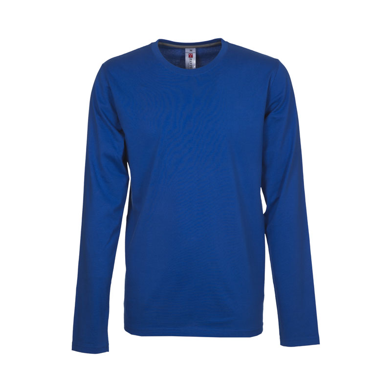 PAYPER T-Shirt Uomo Manica Lunga Girocollo – Modello PINETA, Colore Nero, Taglia XL – Ideale Per Ricamo E Stampa